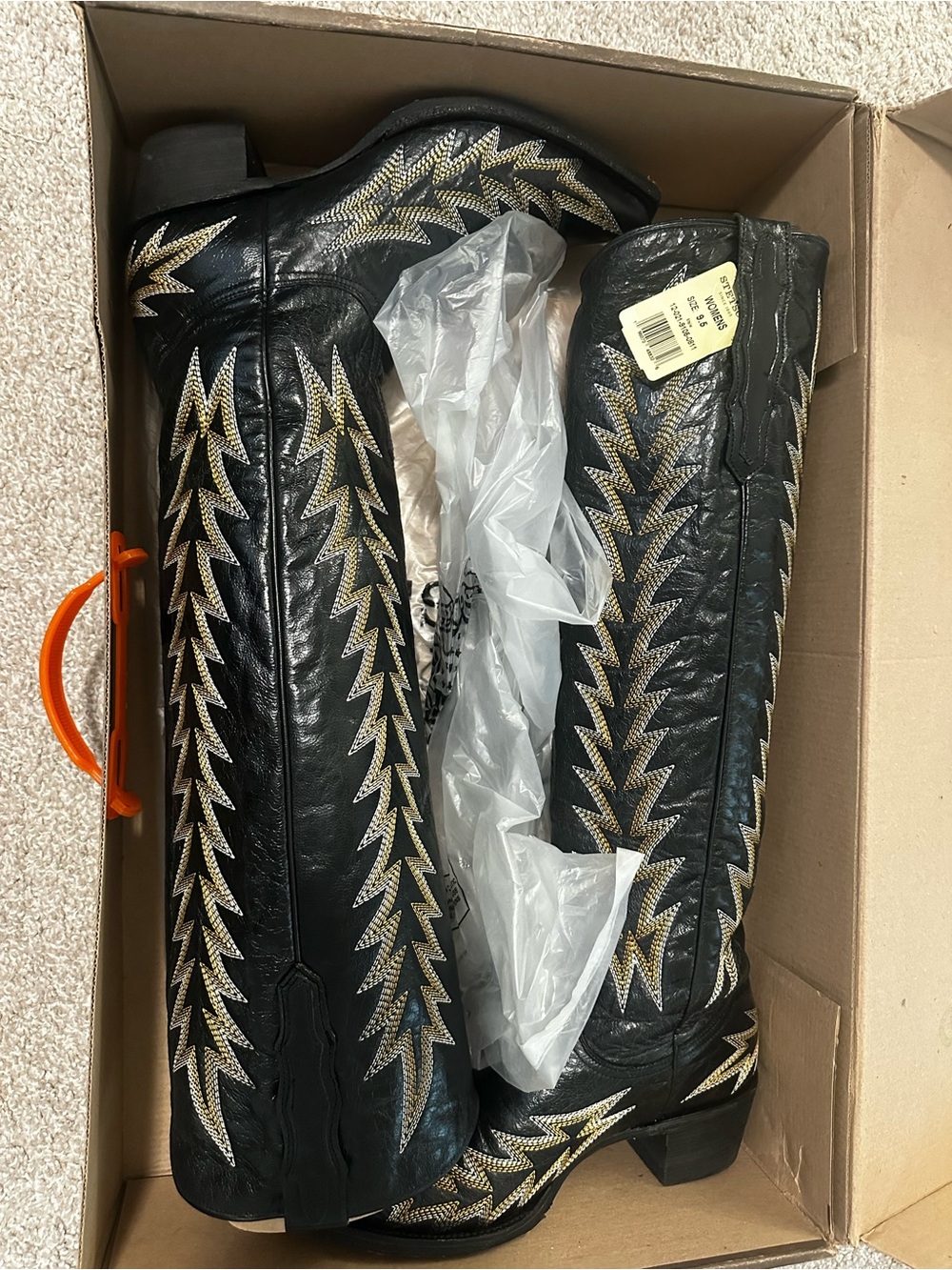 Stetson Black and Gold Western Sarah Boots - Picture 8 of 10